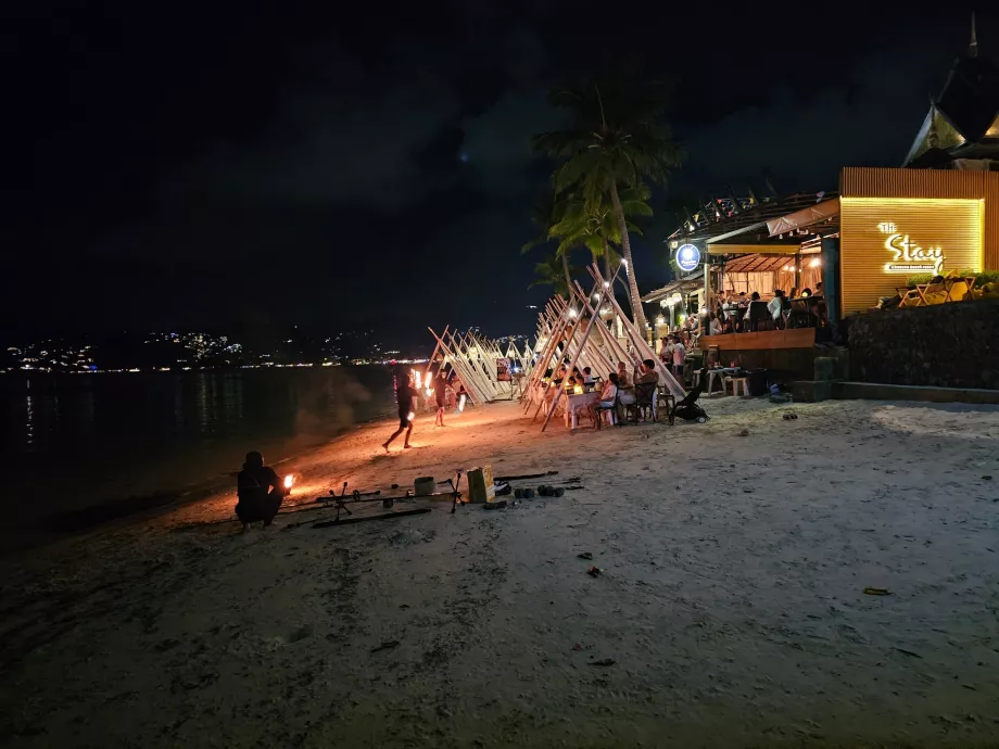Feuershow am Strand von Chaweng