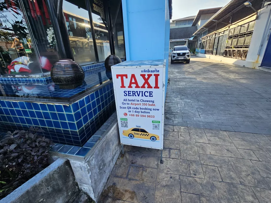 Chaweng, Taxi-Anzeige