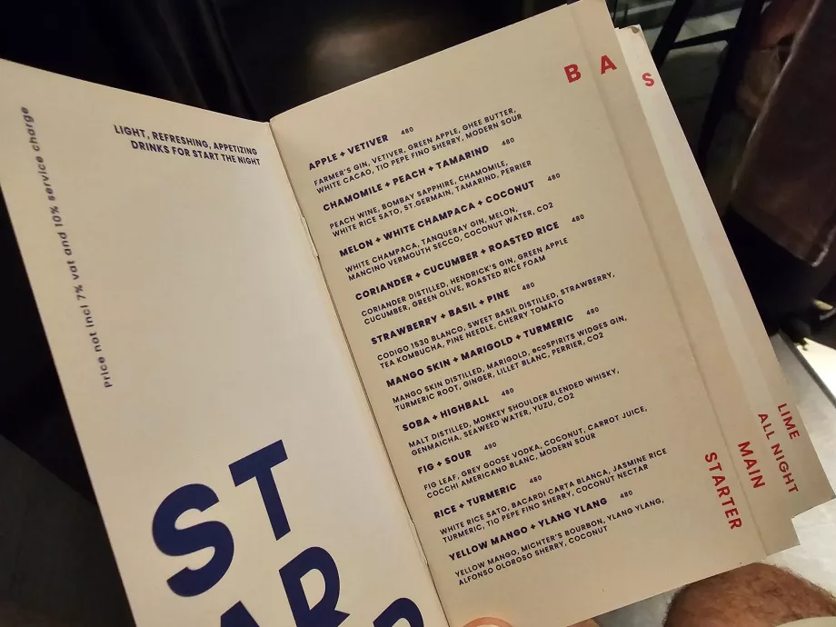 Bar Us - Speisekarte