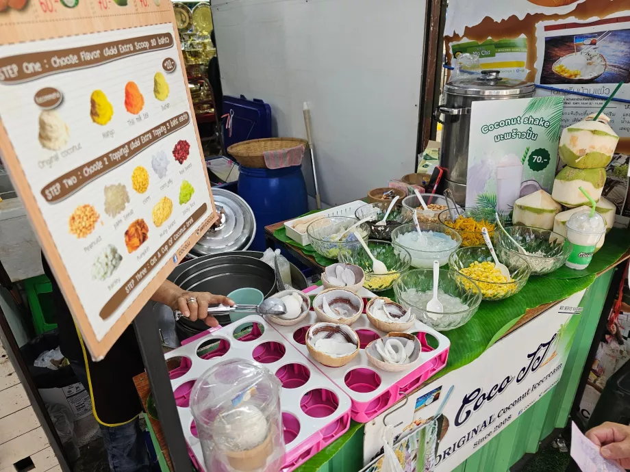 Chatuchak-Markt, Kokosnuss-Eiscreme