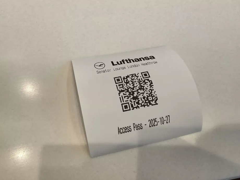 Barcode für den Zugang zur Senator Lounge