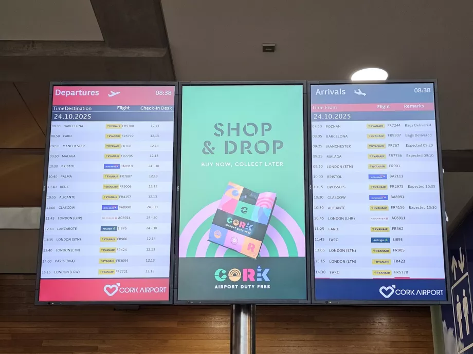 Ankünfte und Abflüge - Tafeln