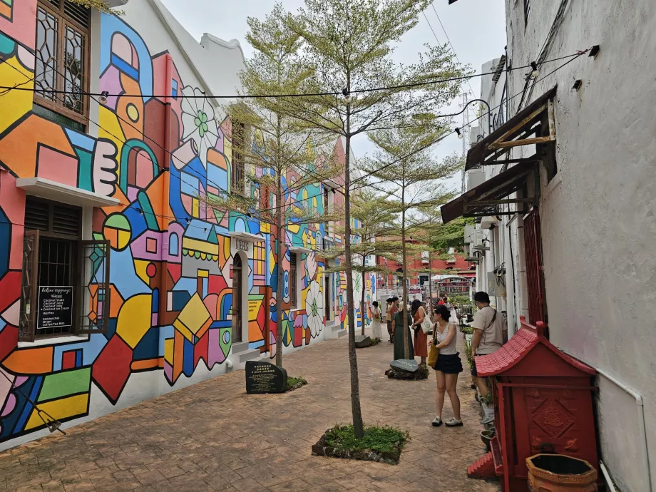 Wandmalereien in der Nähe des Malacca River Walk