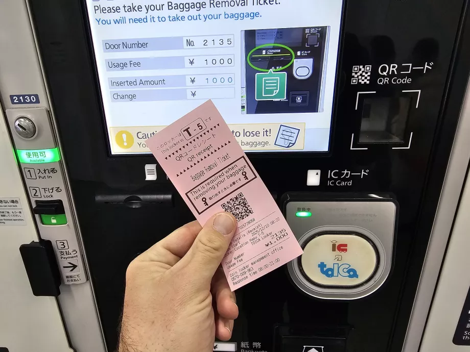 Ticket aus der Gepäckaufbewahrung