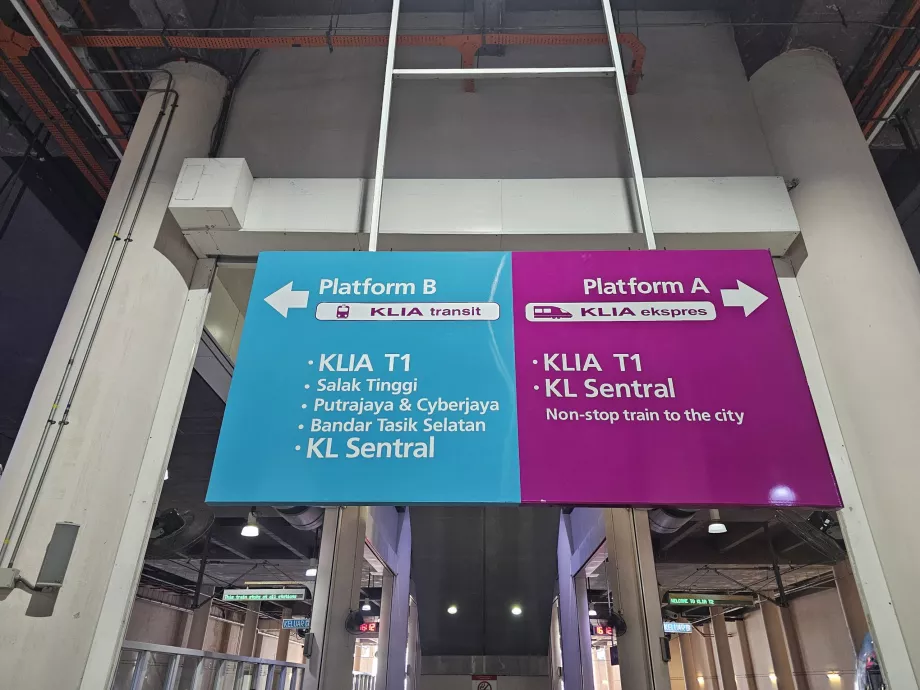 KLIA Transit und KLIA Ekspres Bahnsteige