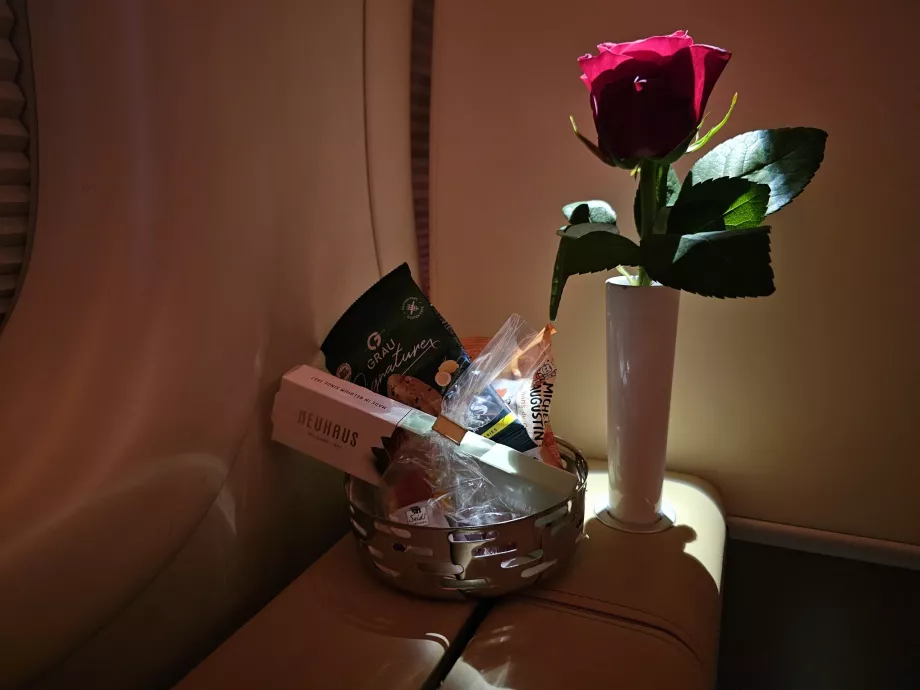 Snack während des Fluges