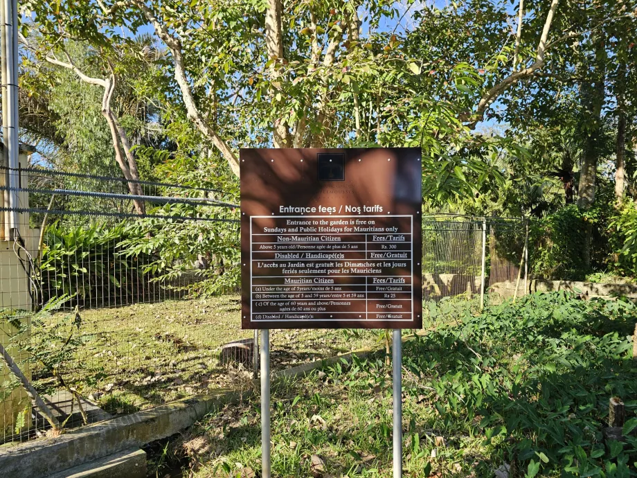 Preisliste Botanischer Garten
