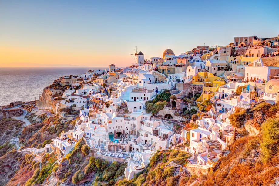 A panoramic view of Oia