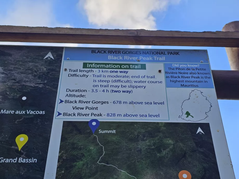 Informationen in der Nähe des Black River Peak Trail