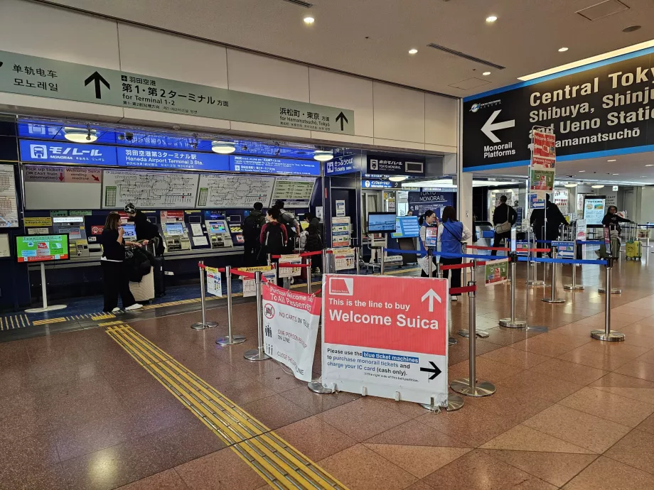 Fahrkarten für die Einschienenbahn in Tokio