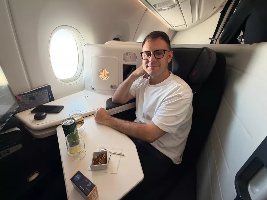 Ich in der Business Class von Air France