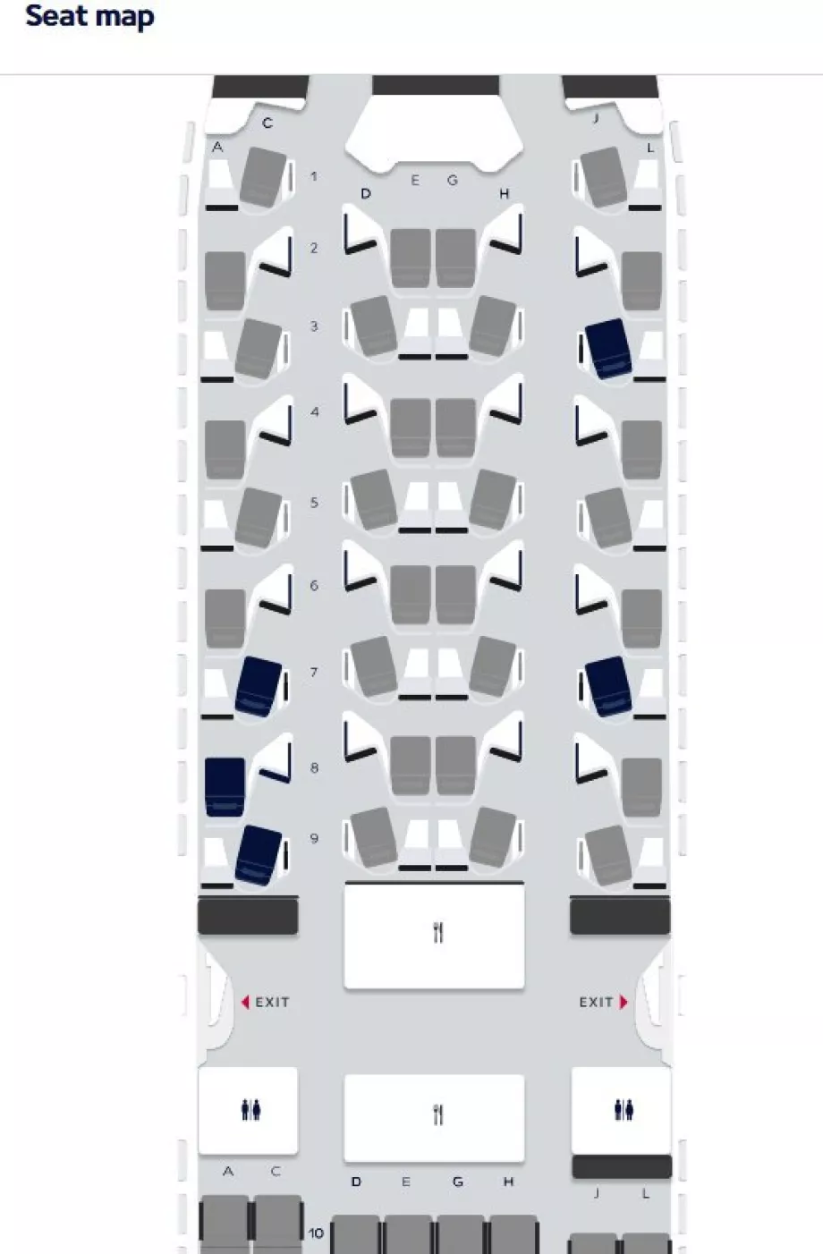 Sitzplan: alte Business Class