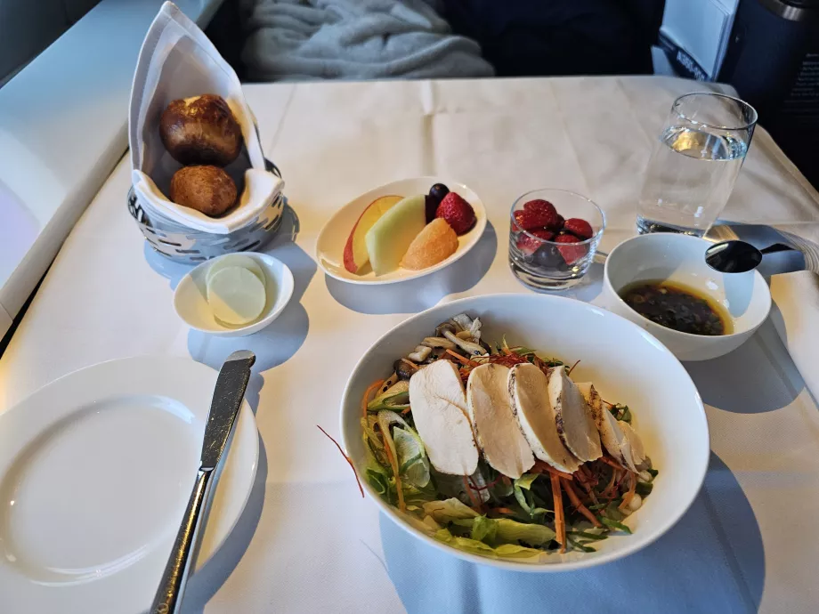 Abendessen vor der Landung