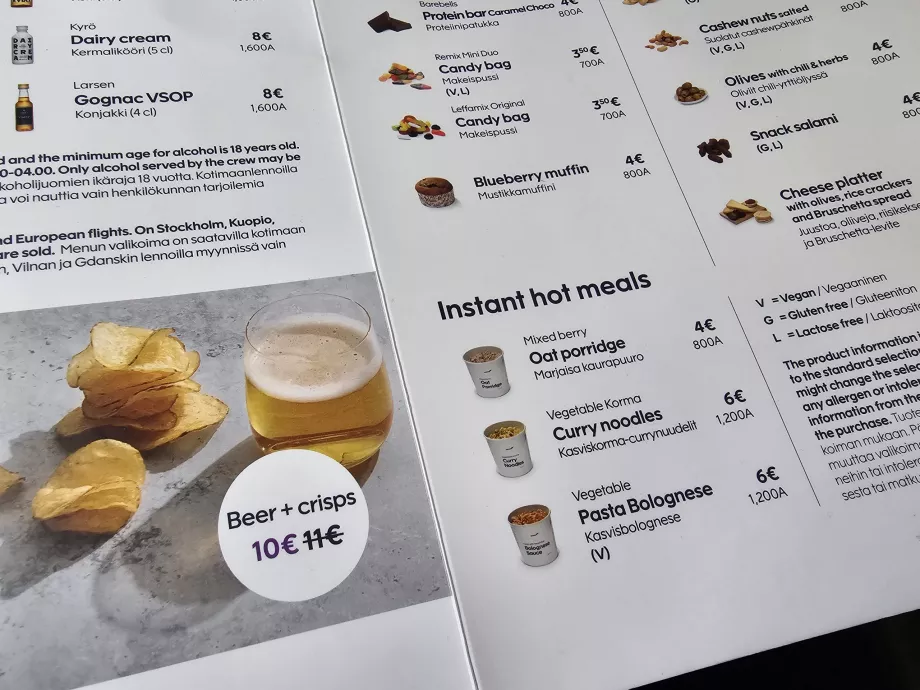 Beispielmenü, Finnair