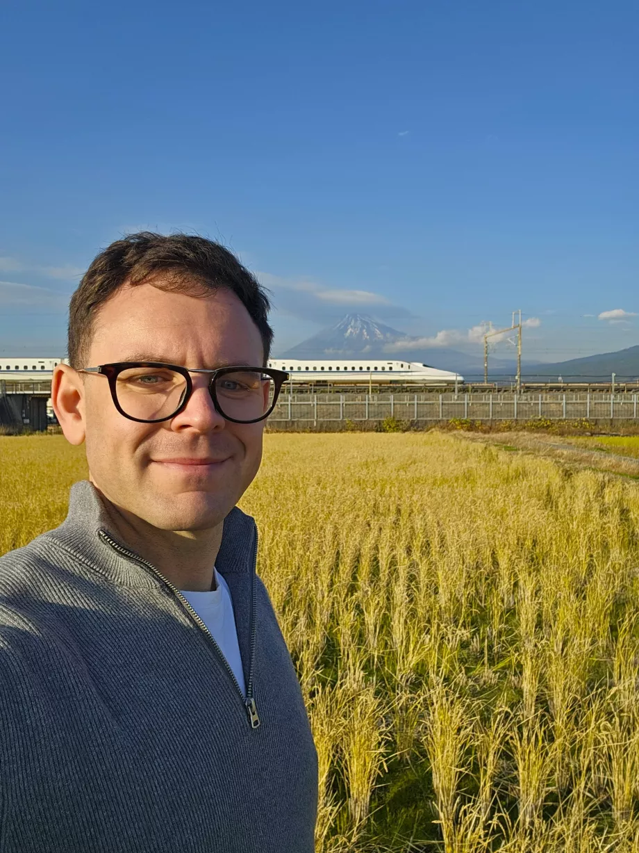 Ich an einem Fotospot in der Nähe des Fuji