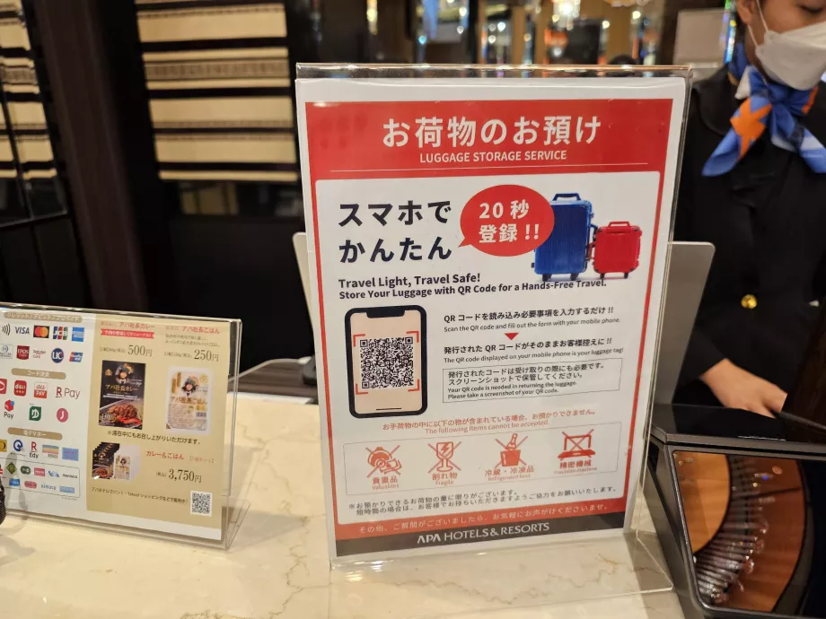 Aufbewahrung des Gepäcks