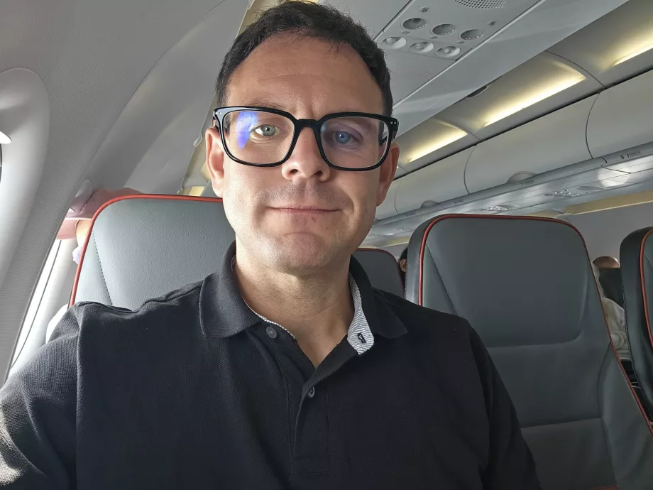 Ich in der europäischen Business Class von Condor