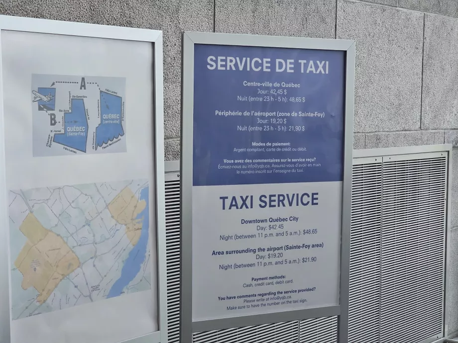 Preisliste für Taxis