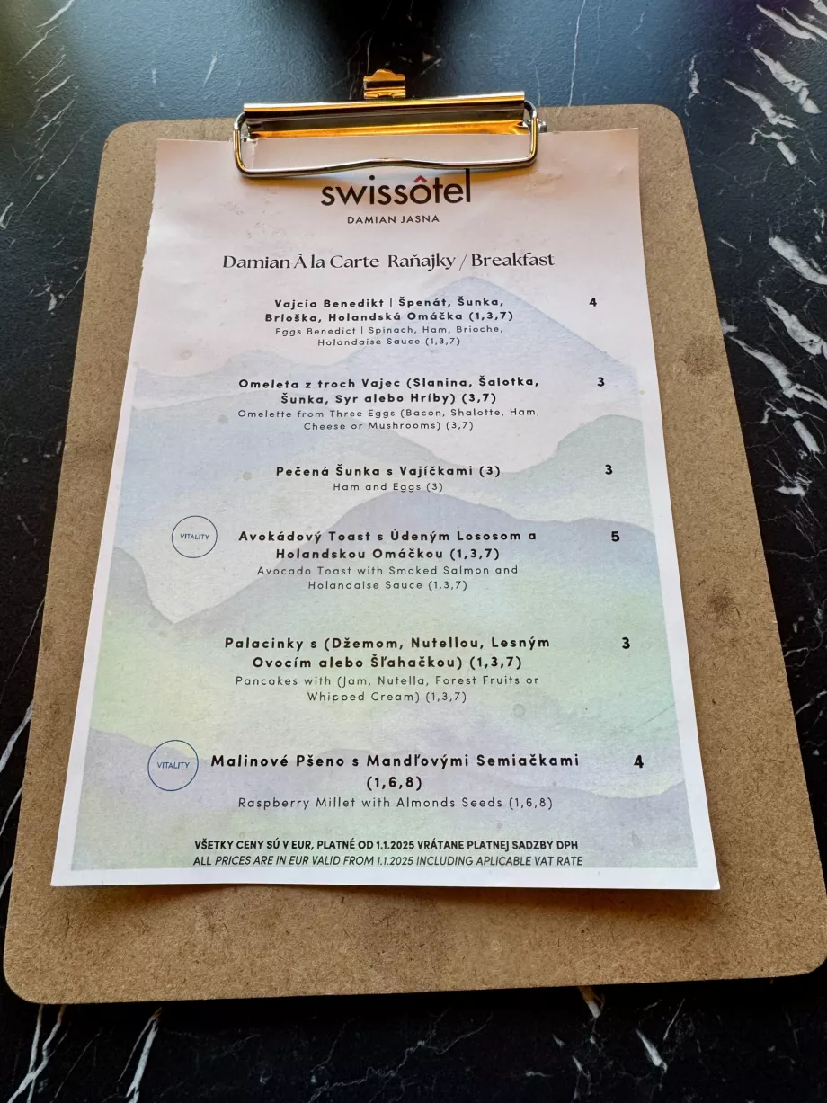 A la Carte Frühstücksmenü
