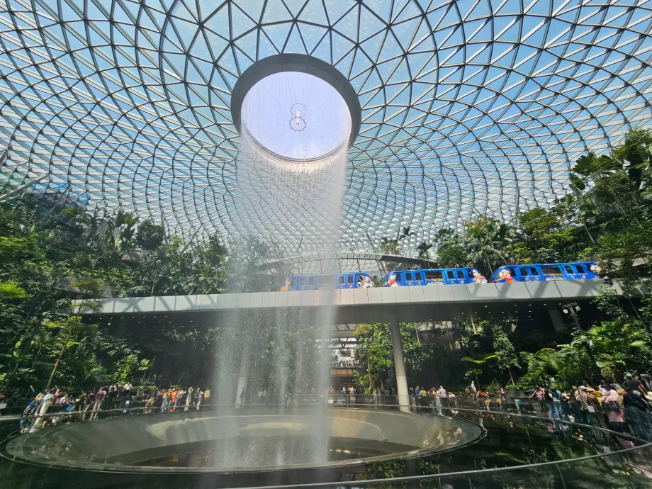 Wasserfall und Zug in JEWEL