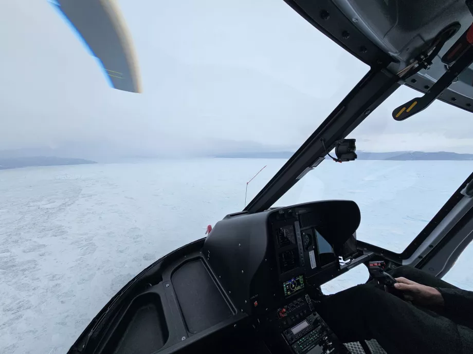 Hubschrauber-Cockpit, Kangia Helicopter Tour