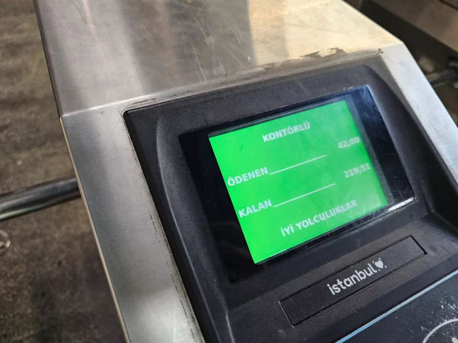 Balance auf Istanbulkart