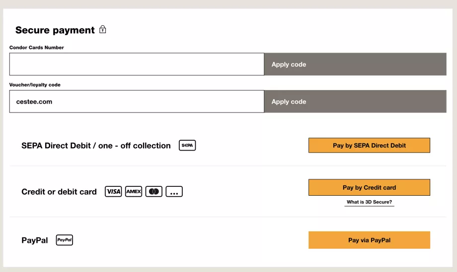 Sonderangebotscode - Condor.de