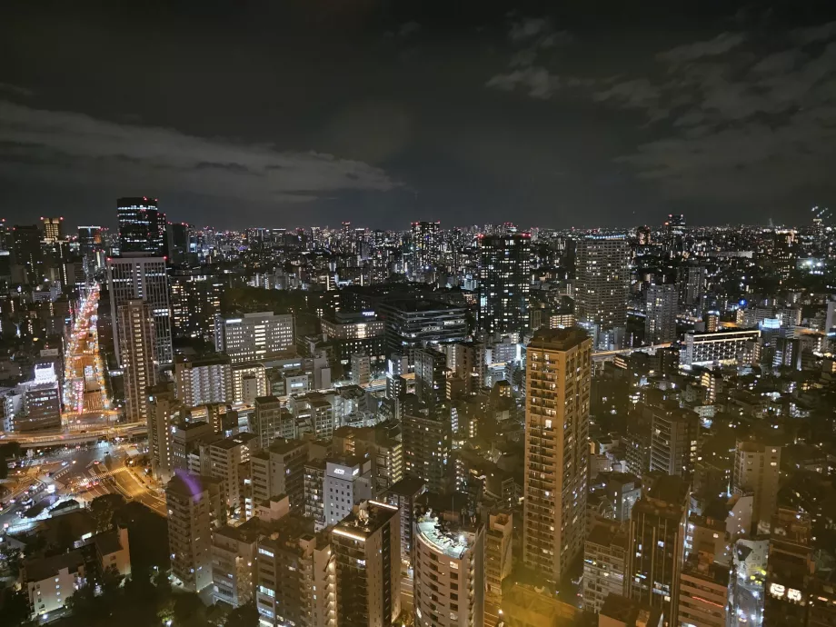 Blick von der Hauptaussichtsplattform bei Nacht