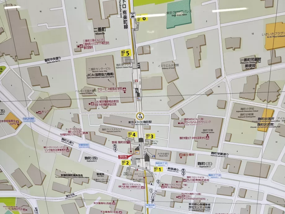 Karte der Ausgänge der U-Bahn-Station