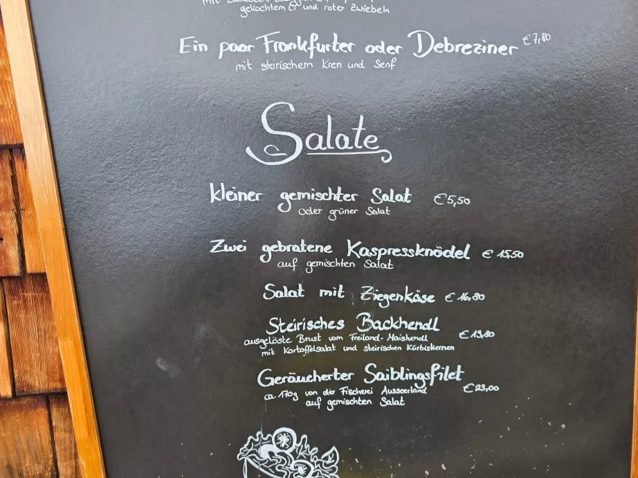 Preise in Restaurants
