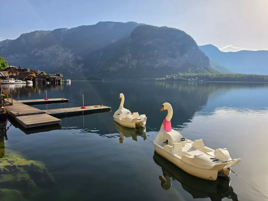 Tretboote auf dem Hallstätter See