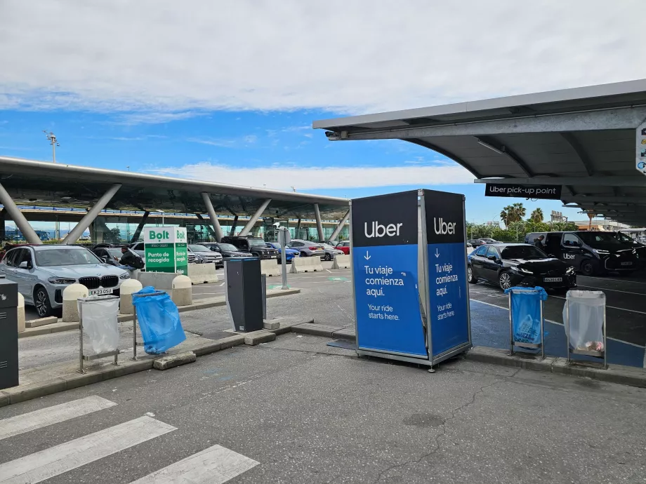 Uber- und Bolt-Abholstellen