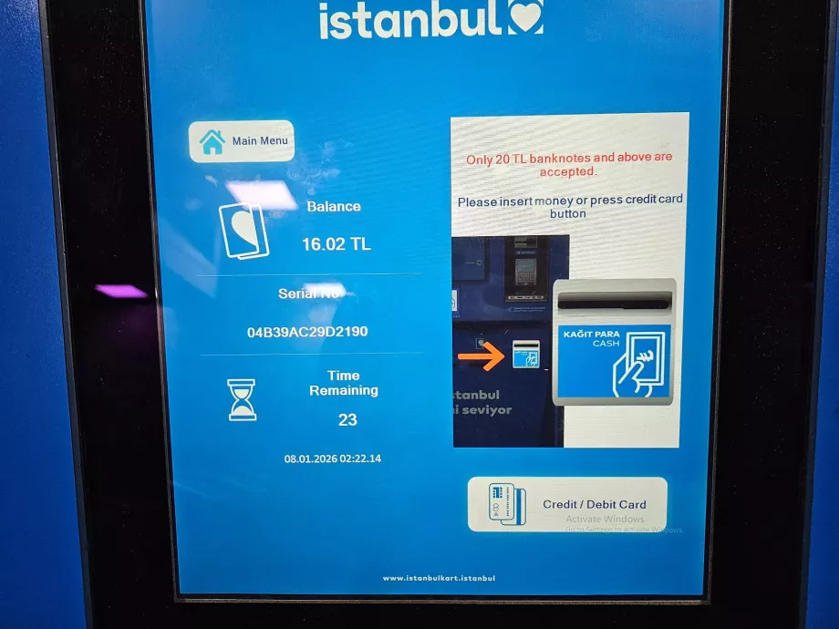 IstanbulKart Aufladegerät