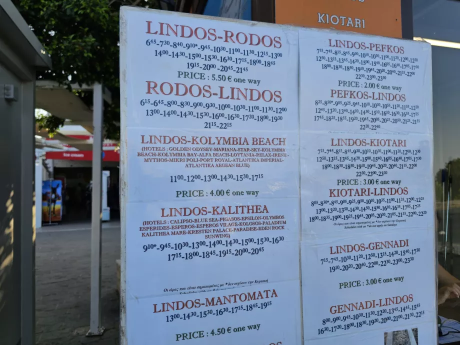 Fahrplan Lindos