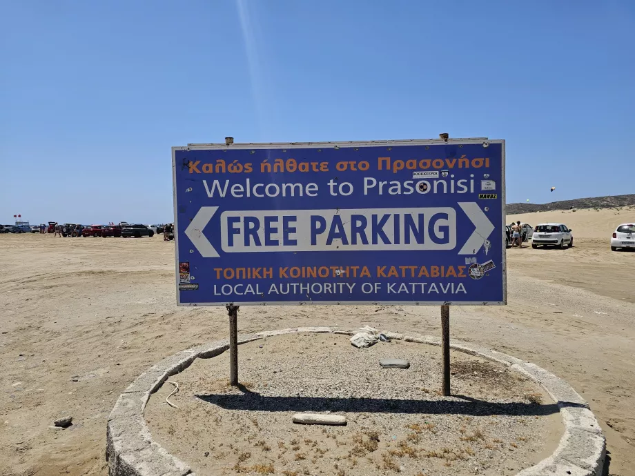 Kostenloses Parken - Prasonisi