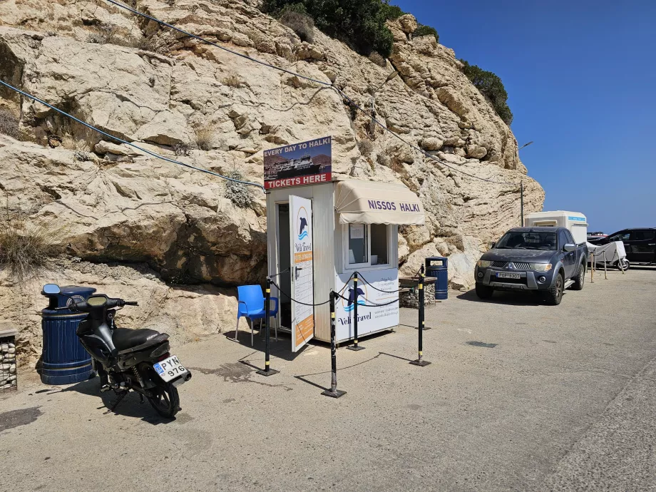 Ticketshop für die Fähre, Hafen Skala Kamirou, Rhodos