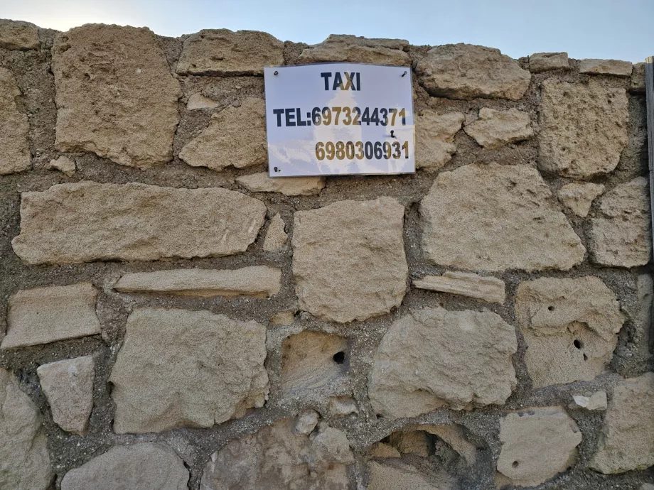 Telefonnummer für Taxi