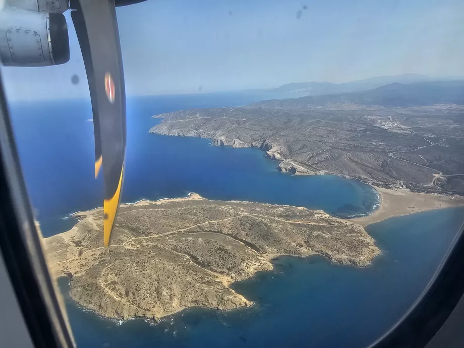 Prasonisi vom Flug Karpathos - Rhodos aus gesehen