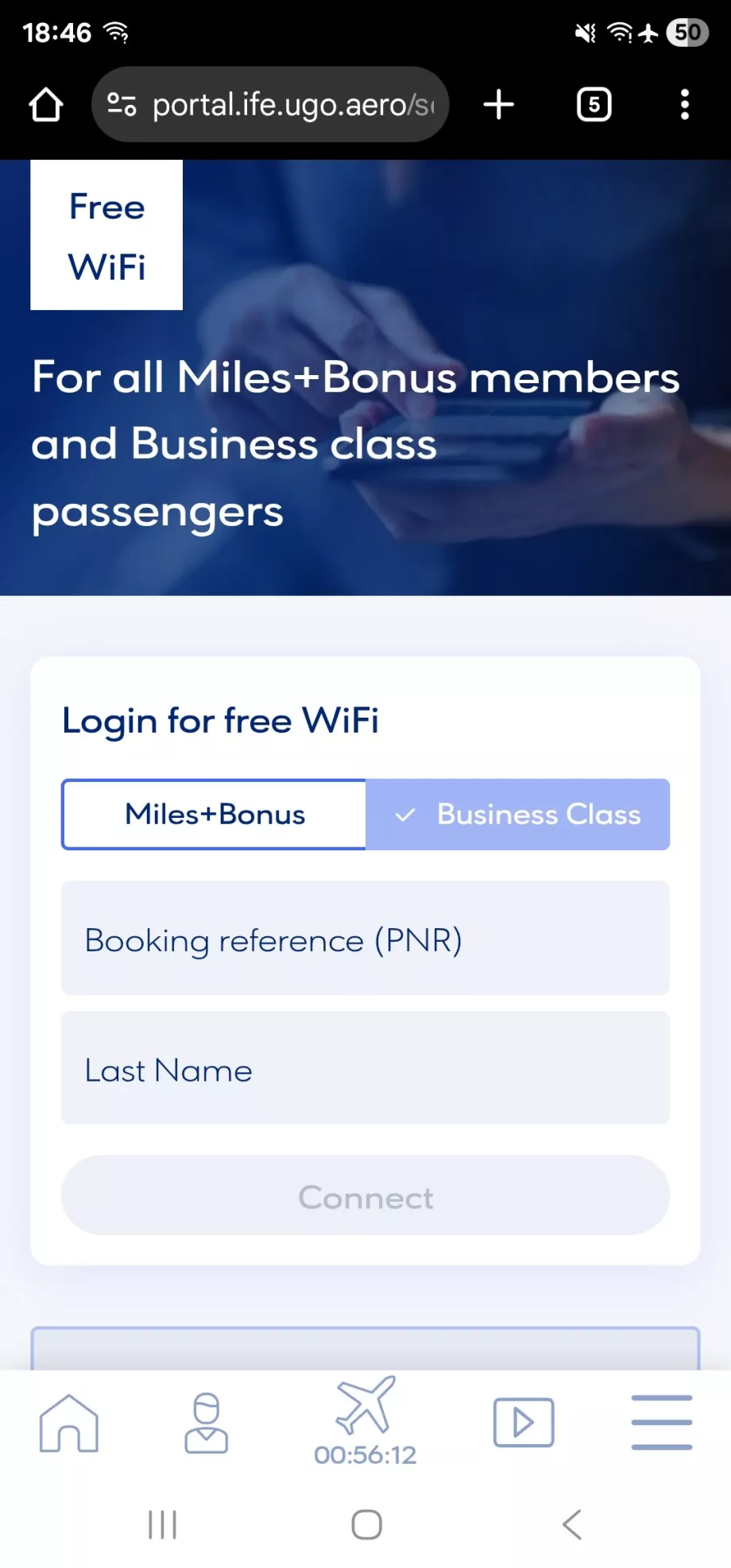 Wi-Fi während des Fluges