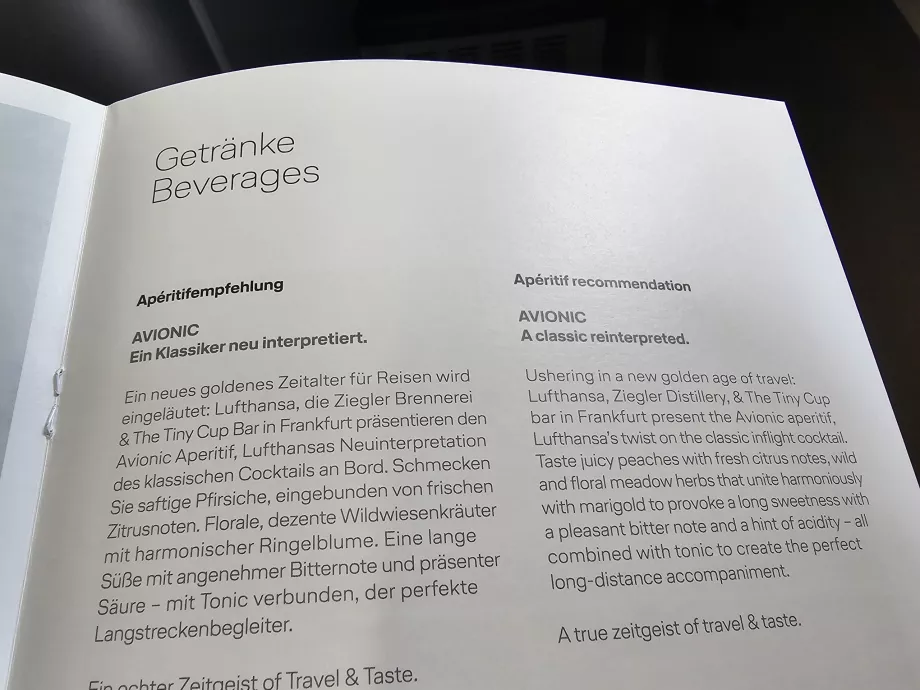 Avionic, Signatur-Cocktail