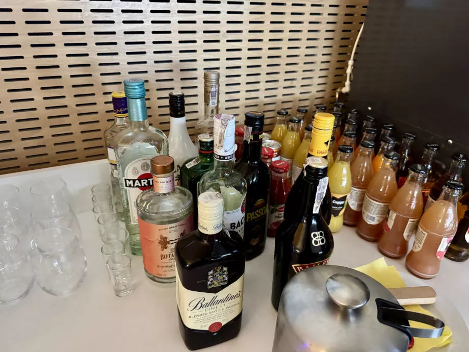 Angebot von alkoholischen Getränken