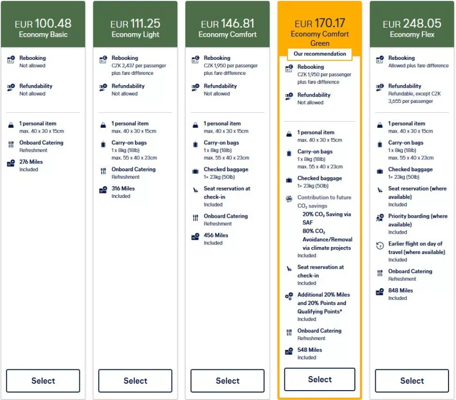 Neue Lufthansa-Tarife