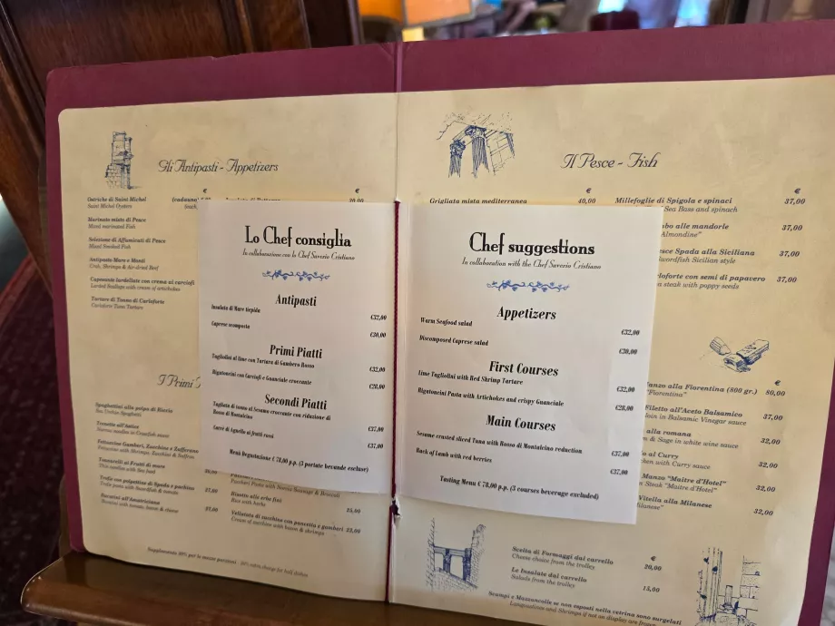 Hotel Restaurant Menü
