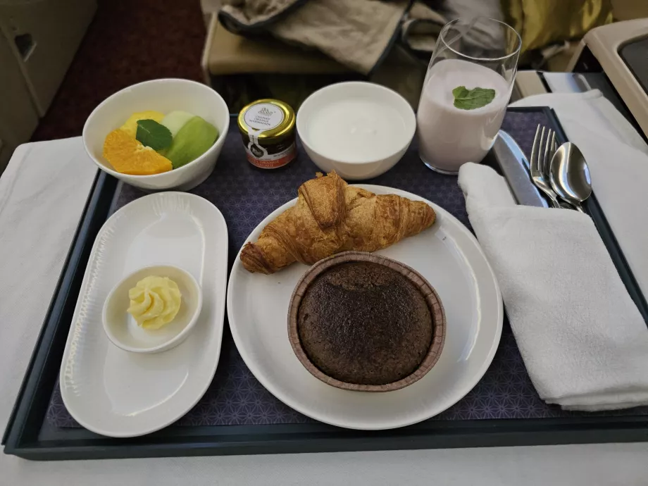 Frühstück auf dem Flug MXP-DEL