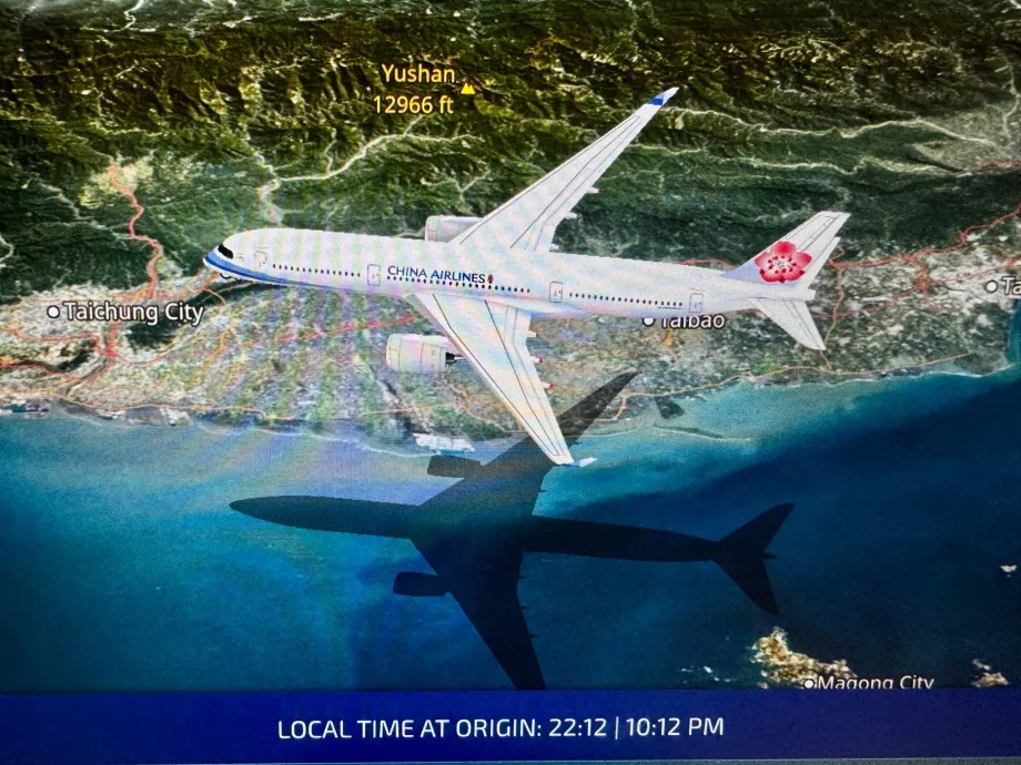 China Airlines Flugzeuge auf der Karte