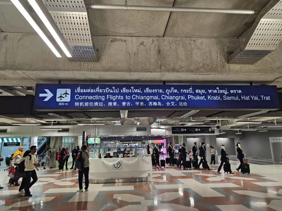 Transfer von internationalen zu nationalen Flügen